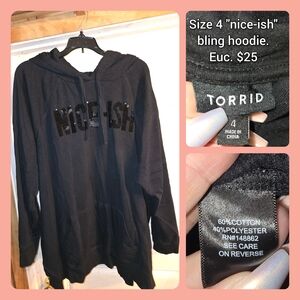 Torrid Black 'Nice-Ish' Sequin Hoodie